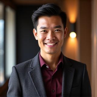 Pria dengan blazer dan celana chino