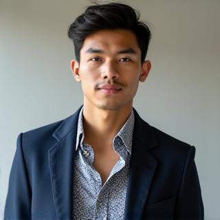 Pria dengan blazer dan celana chino