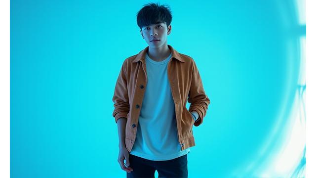 Model mengenakan pakaian dari koleksi terbaru