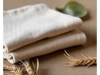 Tumpukan kain linen dan serat rami yang kuat dan alami.