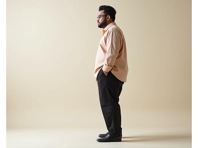 Contoh proporsi pakaian yang seimbang untuk pria plus size